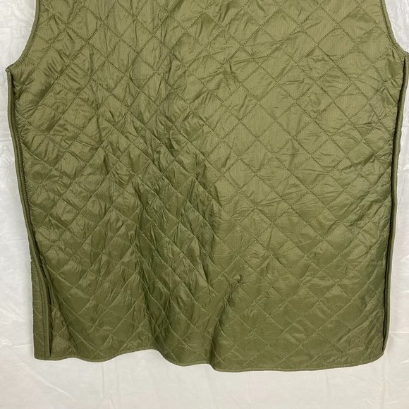 Men's Country Road Size M Khaki Green Tan Sleeveless Quilted Non Closer Vest - Picture 10 of 12